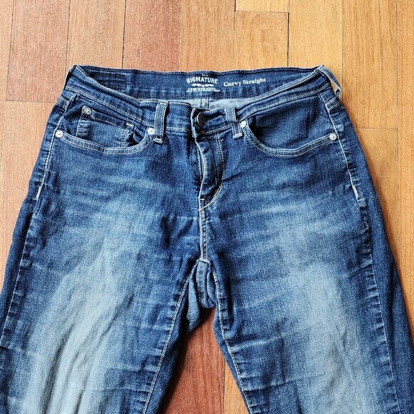 Signature by Levi Strauss Faded Wash Curvy Straight Jeans Size W29 L32 - Picture 6 of 16